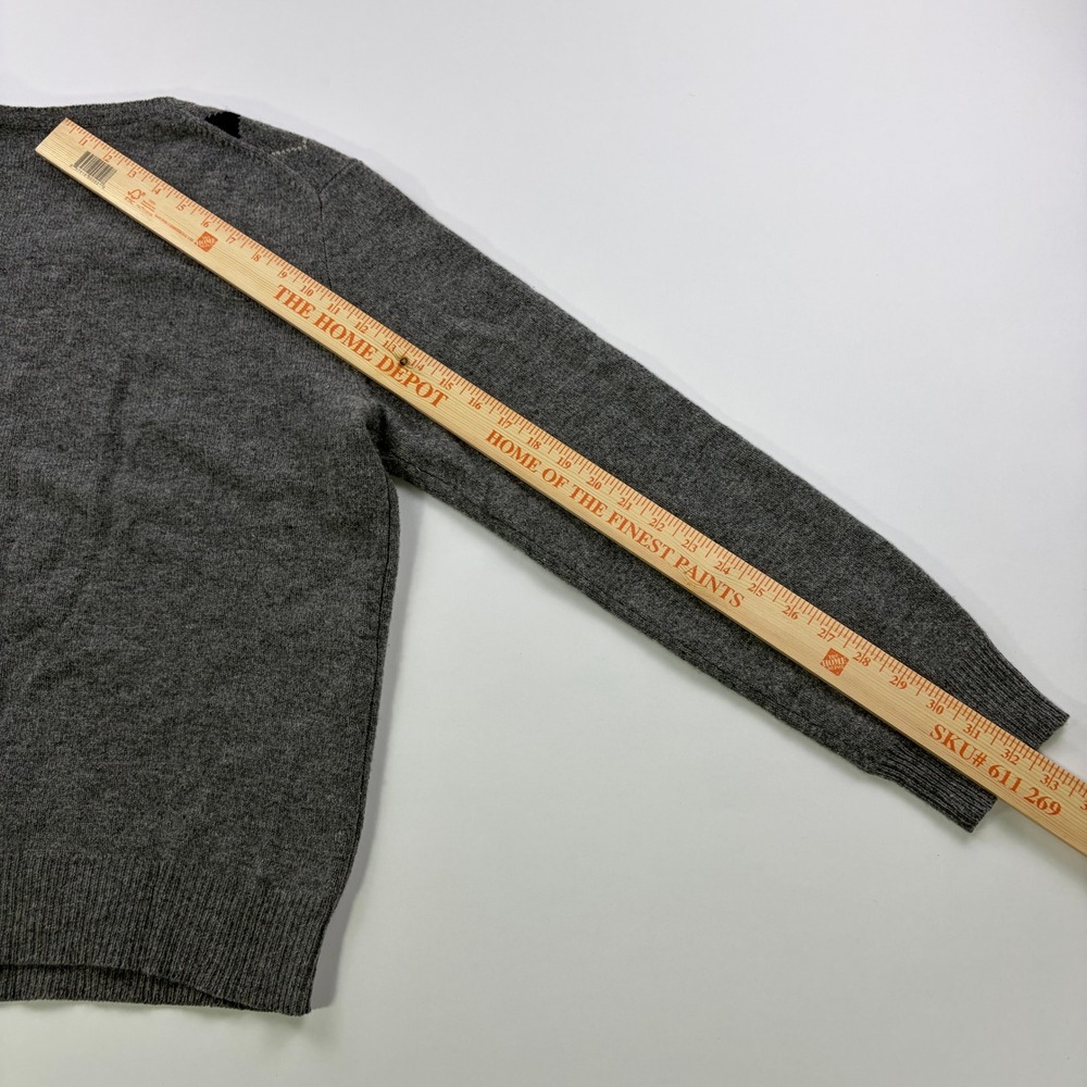 J.Crew Argyle V-Neck Sweater Mens Medium Grey Lambswool Preppy Classic - Picture 8 of 8